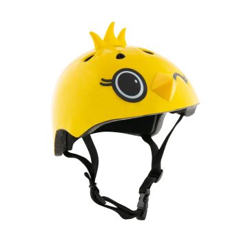 Casca protectie copii Kiki cu efect 3D, marimea 51-53, galbena, Hudora