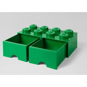 Cutie depozitare LEGO 2x4 cu sertare, verde (40061734)
