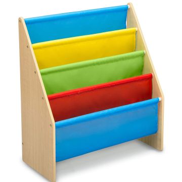 Organizator carti cu cadru din lemn Natur Multicolor