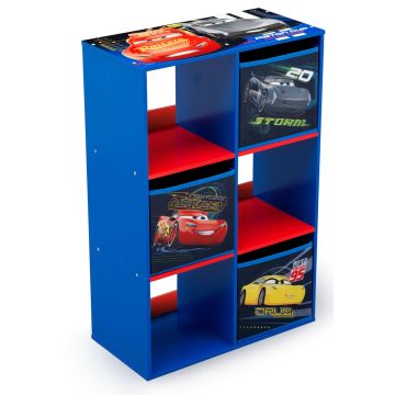 Organizator cu cadru din lemn pentru carti si jucarii Cars Cube