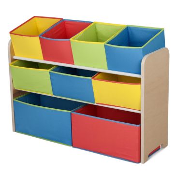 Organizator jucarii cu cadru din lemn Deluxe Multicolor