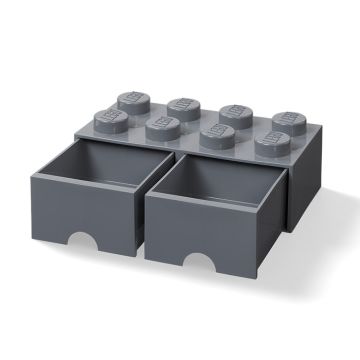 Cutie depozitare LEGO 2x4 cu sertare, gri inchis (40061754)