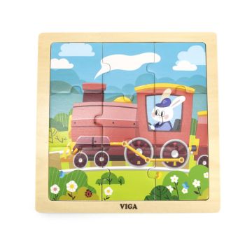Puzzle din 9 piese mari - Tren, Viga