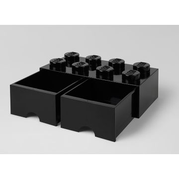 Cutie depozitare LEGO 2x4 cu sertare, negru (40061733)