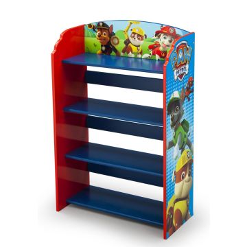 Raft carti si jucarii cu cadru din lemn Paw Patrol