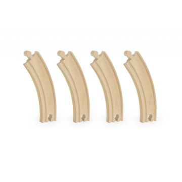 Set extensii sine din lemn lungi curbate pentru trenulete, 4 buc,Viga