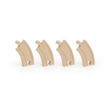 Set extensii sine din lemn mini curbate pentru trenulete, 4 buc,Viga