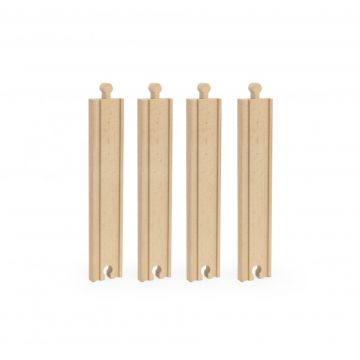 Set extensii sine din lemn pentru trenulete, 4 buc, drepte medii,Viga