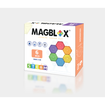 Set magnetic Magblox - 6 piese magnetice hexagon pentru constructie