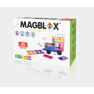 Set magnetic Magblox - 24 piese magnetice accesorii pentru constructie