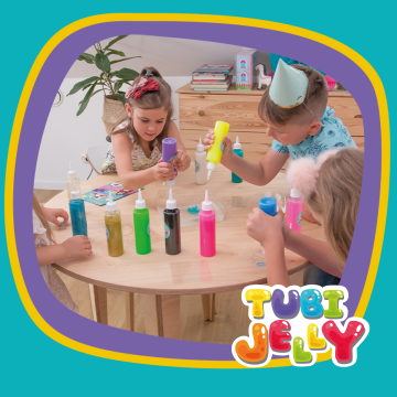 SET TUBI JELLY (gel modelator) cu 6 culori si acvariu mic ,   NUMERE