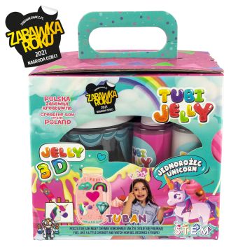 SET TUBI JELLY (gel modelator) cu 6 culori si acvariu mic ,   UNICORN