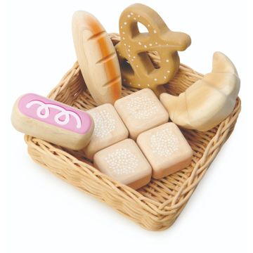 Cos cu paine, din lemn premium, 8 piese, Tender Leaf Toys