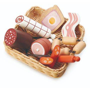 Cos cu carne, din lemn premium, 7 piese, Tender Leaf Toys