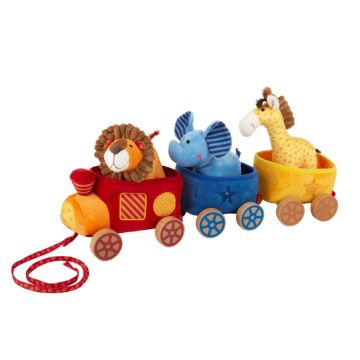 Trenulet Safari din plus cu animalute, PlayQ Sigikid