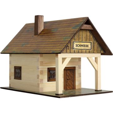 Set constructie arhitectura Fierarie, 86 piese din lemn, Walachia