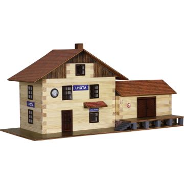Set constructie arhitectura Gara, 213 piese din lemn, Walachia