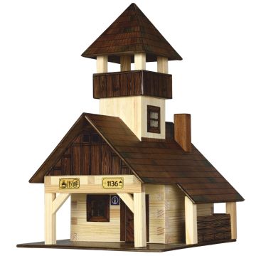 Set constructie arhitectura Refugiu montan, 135 piese din lemn, Walachia