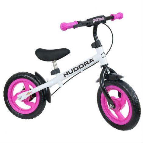 Bicicleta fara pedale 12″, roz, Hudora