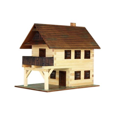 Set constructie arhitectura Primarie medievala, 194 piese din lemn, Walachia