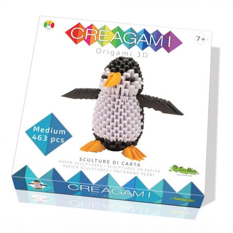 Pinguin origami 3D cu 463 piese, Creagami