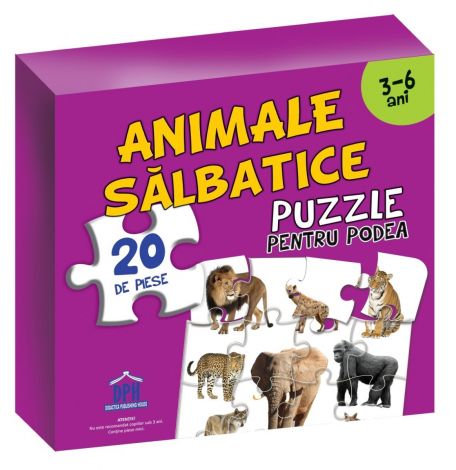 Puzzle pentru podea - Animale salbatice - 3-6 Ani