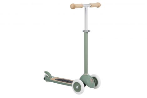 Trotineta cu trei roti, Banwood, inaltime reglabila, cadru aluminiu, verde, 3 ani+