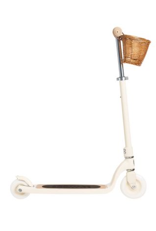 Trotineta copii, Banwood Maxi, inaltime reglabila, cadru aluminiu, crem, 6 ani+