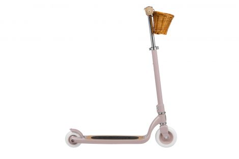Trotineta copii, Banwood Maxi, inaltime reglabila, cadru aluminiu, roz pudrat, 6 ani+