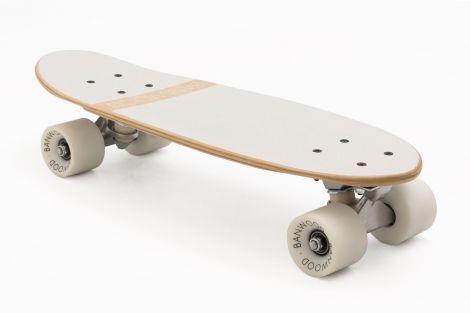 Skateboard Banwood, din lemn natural, alb, 3 ani+