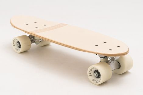 Skateboard Banwood, din lemn natural, crem, 3 ani+