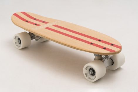 Skateboard Banwood, din lemn natural, rosu, 3 ani+