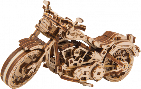 Motocicleta Cruiser V-Twin, puzzle mecanic 3D, Wooden.City