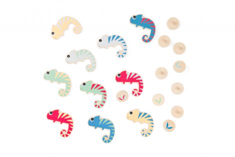 Vanatoarea de culori a cameleonului, joc de memorie pentru copii, BS Toys