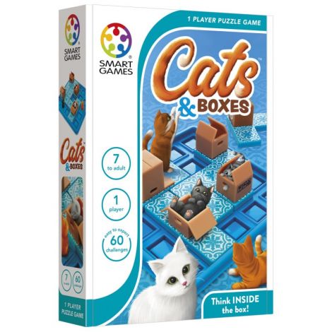 Cats and Boxes, , joc de logica cu 60 de provocari, 7+ ani, Smart Games