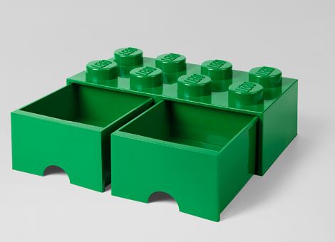 Cutie depozitare LEGO 2x4 cu sertare, verde (40061734)