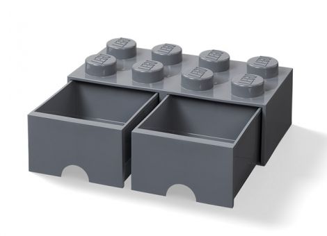 Cutie depozitare LEGO 2x4 cu sertare, gri inchis (40061754)