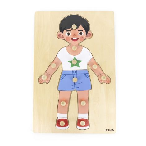 Puzzle Corpul uman - Baiat, 12 piese, Viga.