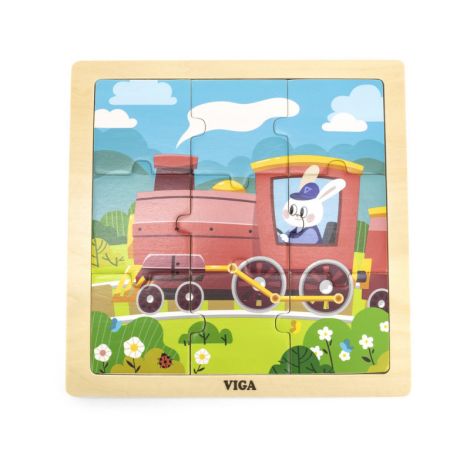 Puzzle din 9 piese mari - Tren, Viga