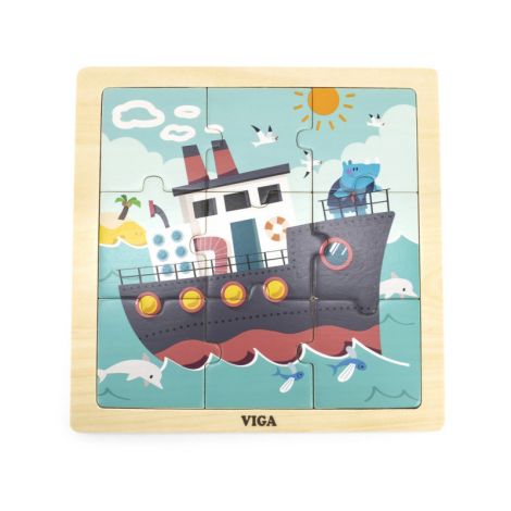 Puzzle din 9 piese mari - Vapor, Viga