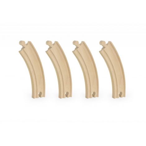 Set extensii sine din lemn lungi curbate pentru trenulete, 4 buc,Viga