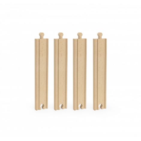 Set extensii sine din lemn pentru trenulete, 4 buc, drepte medii,Viga