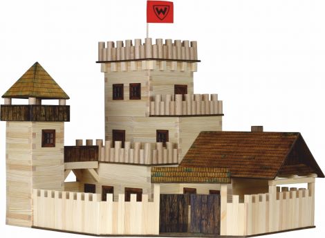 Set constructie arhitectura Castel, 607 piese din lemn, Walachia