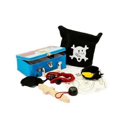 Set joaca De-a piratii, in cutie metalica, 15 accesorii, MAMAMEMO