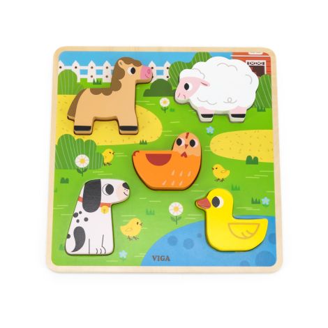 Puzzle senzorial Animale din ferma, Viga