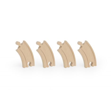 Set extensii sine din lemn mini curbate pentru trenulete, 4 buc,Viga