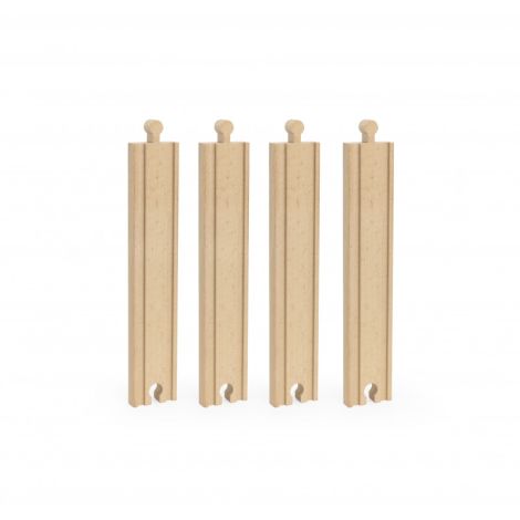 Set extensii sine din lemn pentru trenulete, 4 buc, drepte medii,Viga